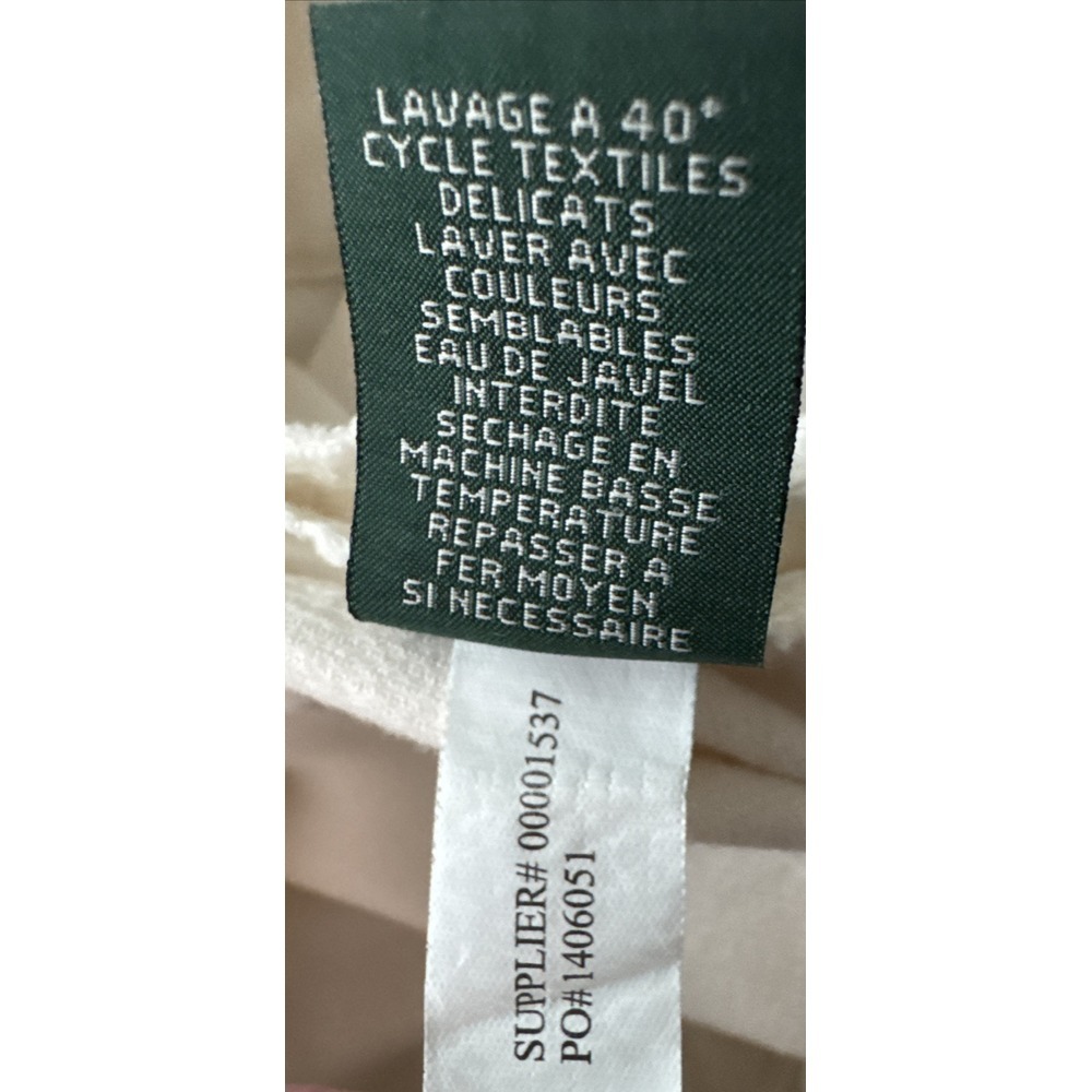 LRL Lauren Jeans Co Corduroy Pants Womens Size 10‎ Ivory Cream Classic Straight - Picture 10 of 16